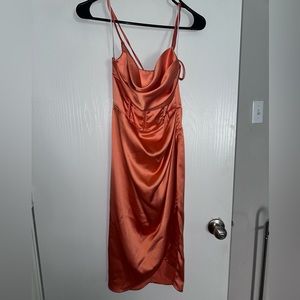 Hello Molly, orange corset midi dress. Size XS/2.